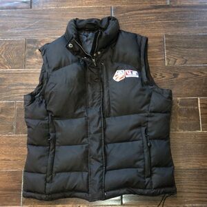 US Ski Team black puffer vest jacket goose down feathers size large